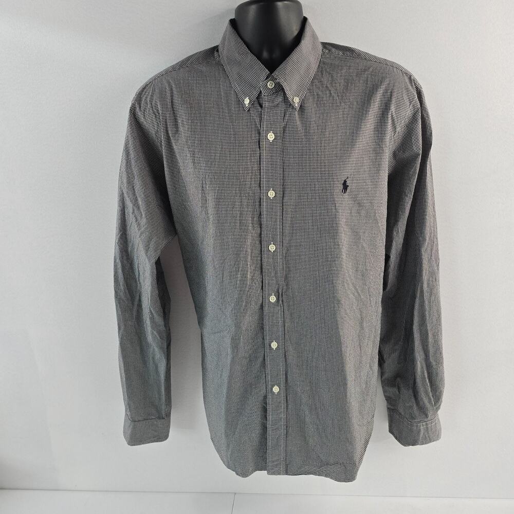 Ralph Lauren dress shirt long sleeve button down 2XL gray mens 6230 slim fit